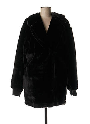 Manteau long coupe droite sans capuche noir THE WOODS femme