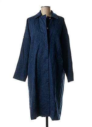 Manteau long bleu FAÇON JACMIN pour femme