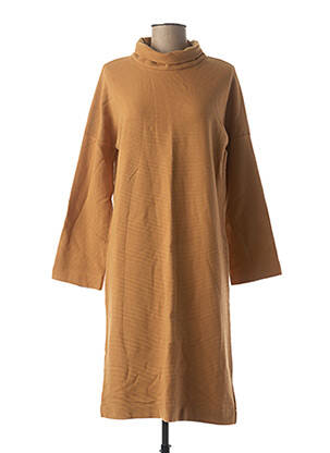 Robe mi-longue manches longues manches longues beige NOUMENON femme