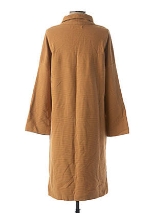 Robe mi-longue manches longues manches longues beige NOUMENON femme