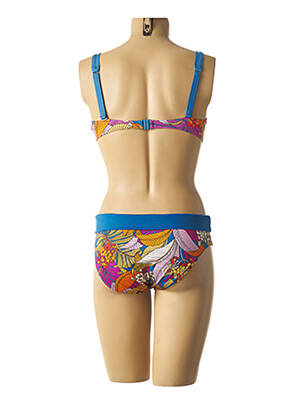 Maillot de bain 2 pièces stretch bleu BELCOR femme
