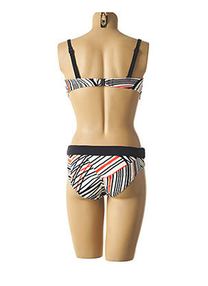 Maillot de bain 2 pièces stretch haut bandeau blanc BELCOR femme