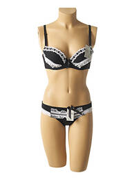 Ensemble lingerie bretelles élastiquées ajustables noir LUNNA femme