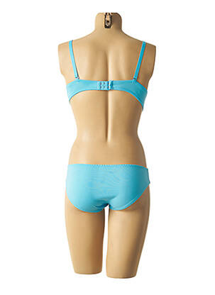 Ensemble lingerie bretelles élastiquées ajustables bleu LUNNA femme