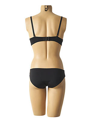 Ensemble lingerie bretelles élastiquées ajustables noir LUNNA femme