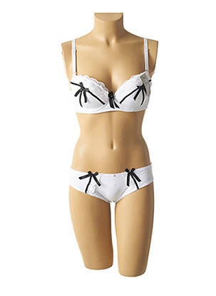 Ensemble lingerie bretelles élastiquées ajustables gris LUNNA femme