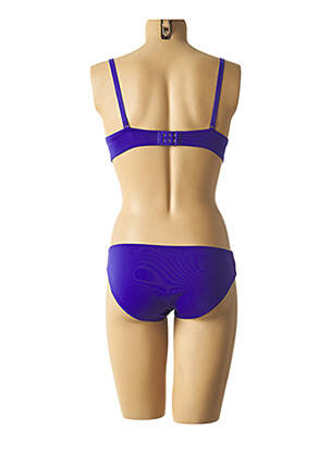 Ensemble lingerie bretelles élastiquées ajustables bleu LUNNA femme