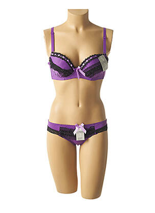 Ensemble lingerie tissage métallisé violet LUNNA femme