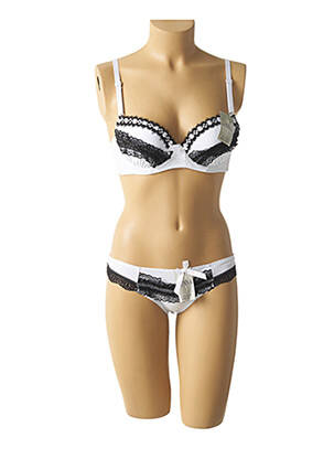 Ensemble lingerie tissage métallisé gris LUNNA femme