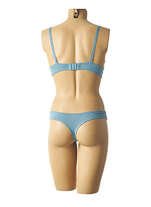 Ensemble lingerie tissage métallisé bleu HANA femme
