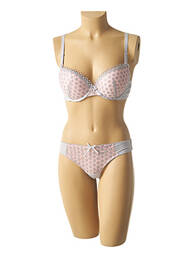 Ensemble lingerie tissage métallisé gris HANA femme