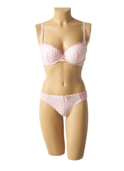 Ensemble lingerie tissage métallisé rose HANA femme