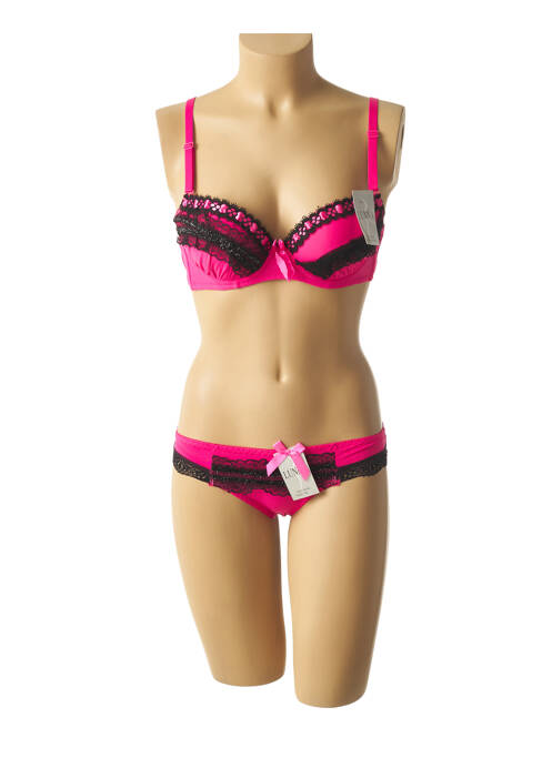 Ensemble lingerie rose LUNNA pour femme