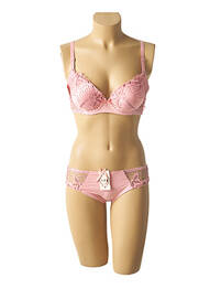 Ensemble lingerie bretelles élastiquées ajustables rose HANA femme