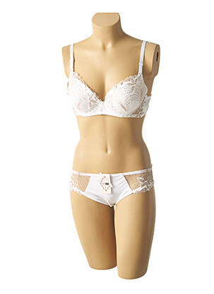 Ensemble lingerie bretelles élastiquées ajustables blanc HANA femme