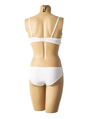 Ensemble lingerie bretelles élastiquées ajustables blanc HANA femme