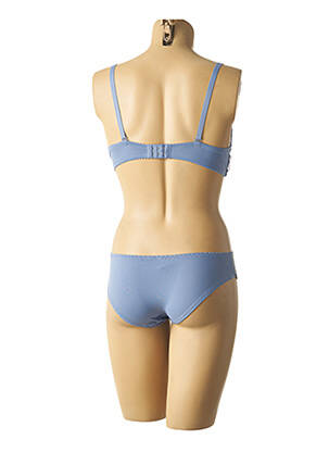 Ensemble lingerie bretelles élastiquées ajustables bleu HANA femme