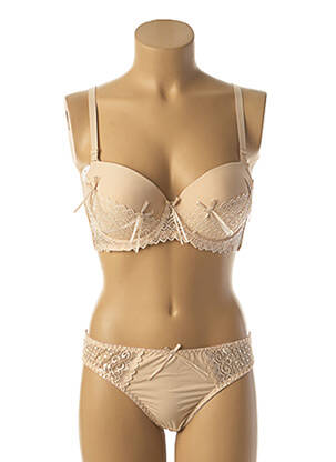 Ensemble lingerie string beige HANA femme