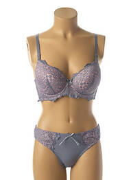 Ensemble lingerie string bleu HANA femme
