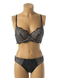 Ensemble lingerie string noir HANA femme