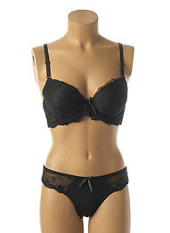 Ensemble lingerie string noir HANA femme