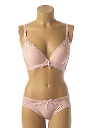 Ensemble lingerie bretelles élastiquées ajustables rose HANA femme