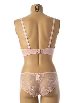 Ensemble lingerie bretelles élastiquées ajustables rose HANA femme