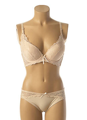 Ensemble lingerie bretelles élastiquées ajustables chair HANA femme