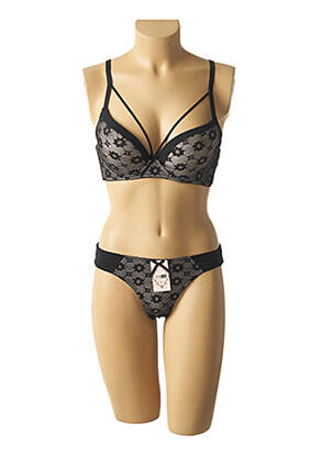 Ensemble lingerie tanga noir HANA femme