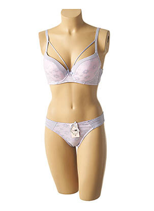 Ensemble lingerie tissage dentelle bleu HANA femme