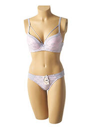 Ensemble lingerie tissage dentelle bleu HANA femme