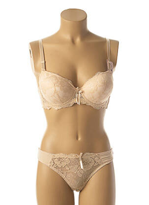 Ensemble lingerie string beige HANA femme