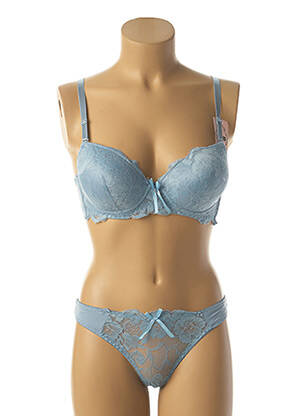 Ensemble lingerie string bleu HANA femme