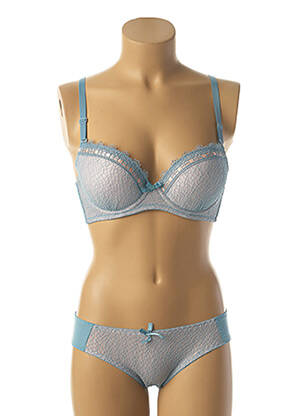 Ensemble lingerie culotte bleu HANA femme
