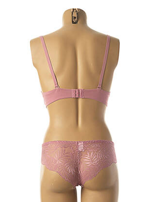 Ensemble lingerie bretelles élastiquées ajustables rose HANA femme