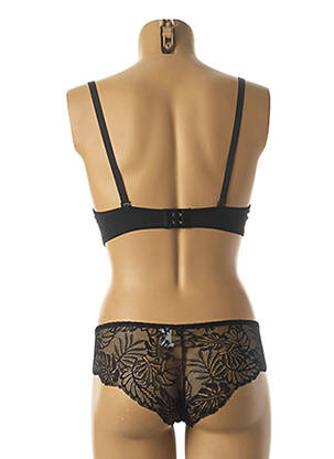 Ensemble lingerie bretelles élastiquées ajustables noir HANA femme