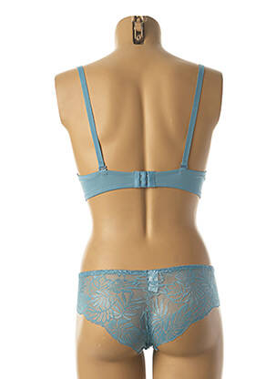 Ensemble lingerie bretelles élastiquées ajustables bleu HANA femme