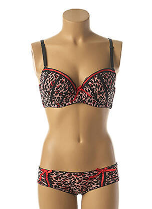 Ensemble lingerie fermeture agrafe rouge LUNNA femme