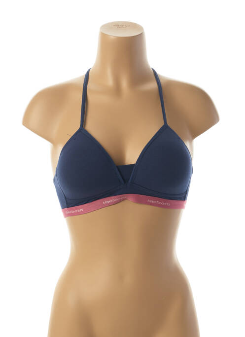 Soutien-gorge effet matière satinée haut soutien-gorge moulé bleu HANA femme