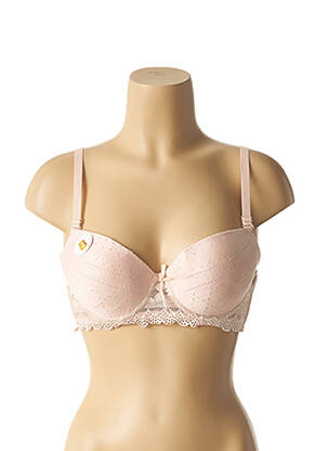 Soutien-gorge effet matière satinée haut soutien-gorge push-up beige HANA femme
