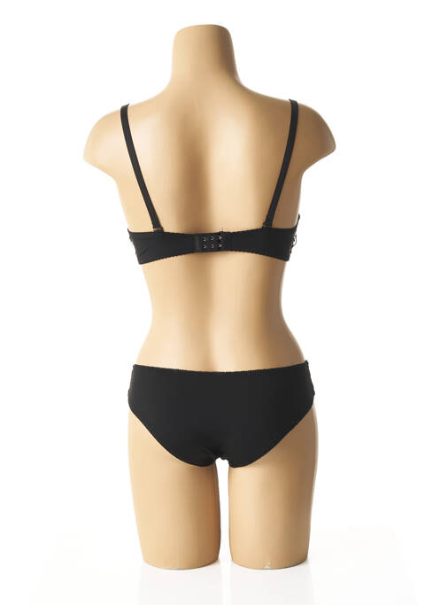 Ensemble lingerie bretelles élastiquées ajustables noir HANA femme