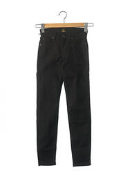 Pantalon slim broderie rivets taille basse noir LEE femme