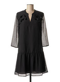 Robe courte manches 3/4 manches 3/4 noir ONE STEP femme