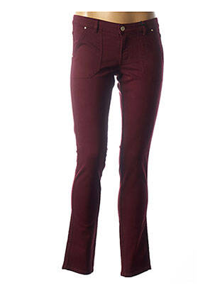 Pantalon slim taille basse taille basse rouge IKKS femme