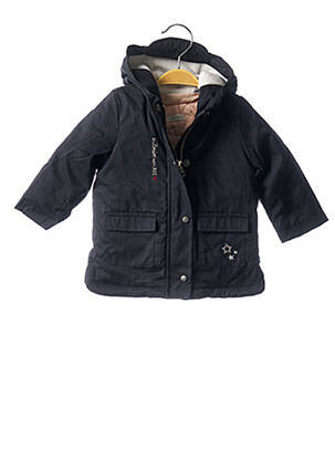 Parka finition intérieure doublure satiné a capuche bleu IKKS fille