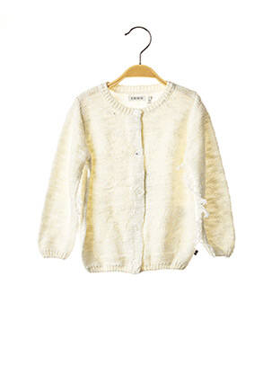 Gilet manches longues resserrée sur le bas beige IKKS fille