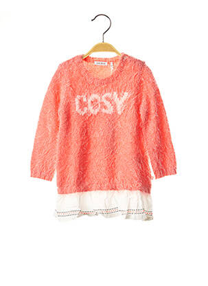 Robe mi-longue col rond manches longues rose IKKS fille