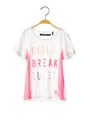 T-shirt stretch manches courtes blanc IKKS fille