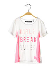 T-shirt stretch manches courtes blanc IKKS fille