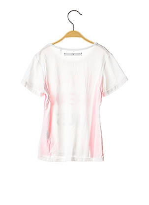 T-shirt stretch manches courtes blanc IKKS fille